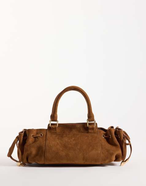 ASOS DESIGN faux suede multi pocket grab bag in tan - view 1