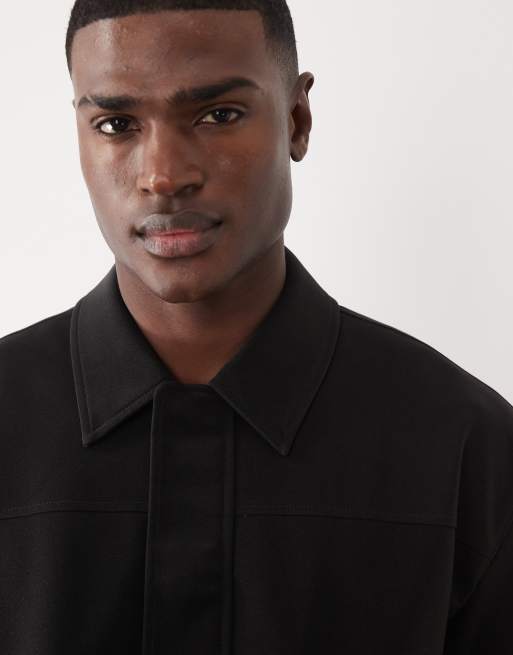 ASOS DESIGN faux suede oversized jacket in black, 5 of 5