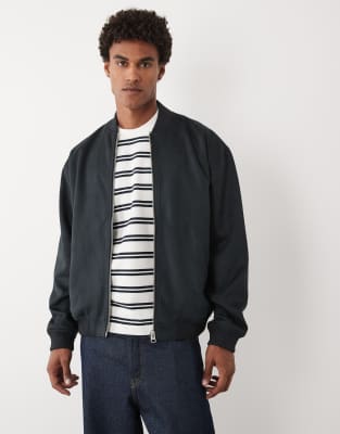 Asos Design Faux Suede Oversized Jacket In Black