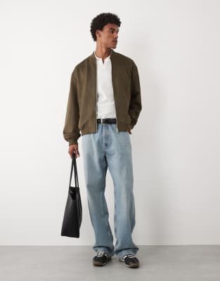 Asos Design Faux Suede Oversized Jacket In Multi