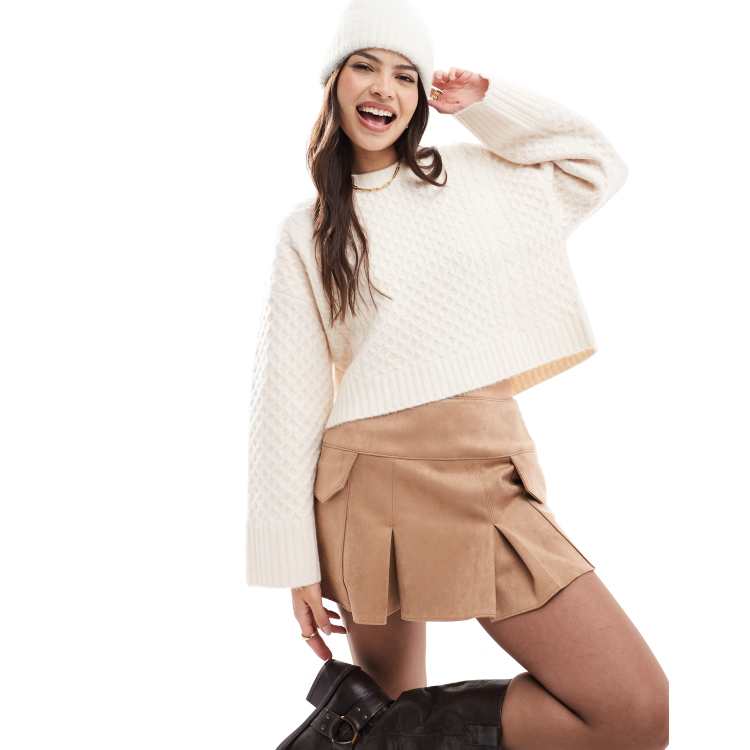 Brown suede skirt asos best sale