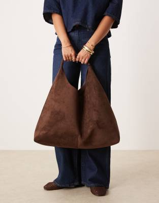 Asos Design Faux Suede Scoop Tote Bag