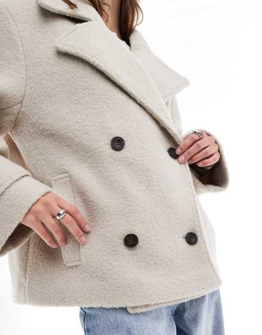 ASOS DESIGN – Kuschelige Bouclé-Cabanjacke aus Wollimitat