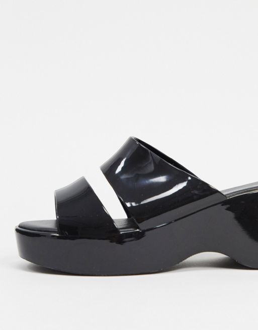 ASOS DESIGN two strap chunky sandals in faux leather
