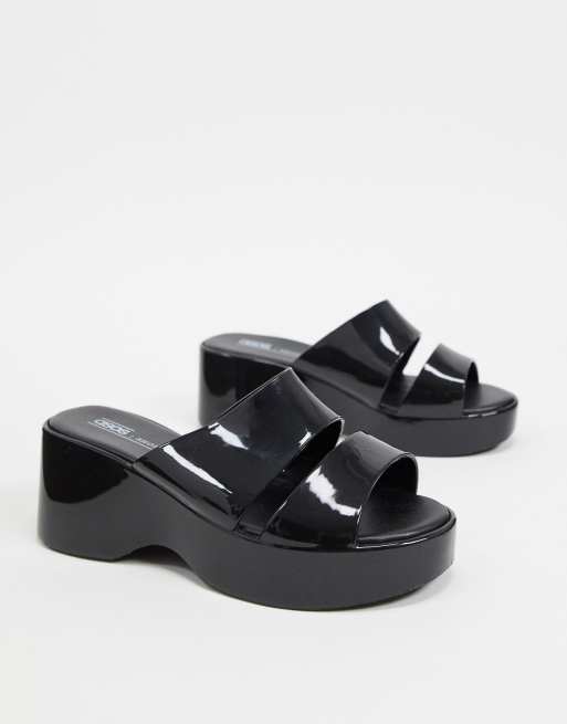 ASOS DESIGN two strap chunky sandals in faux leather