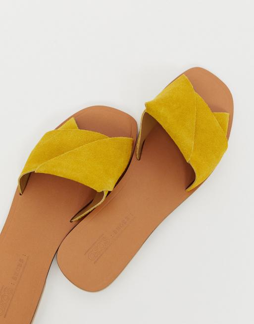 Asos design favoured leather flat sale sandals