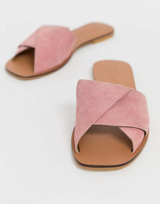 Asos design favoured shop leather flat sandals