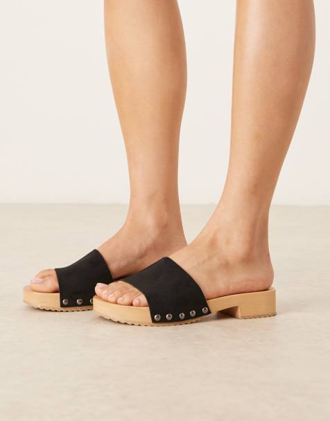 ASOS DESIGN – Favourite – Czarne chodaki z imitacji zamszu - view 1