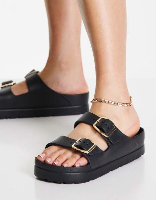 ASOS, Shoes, Asos Design Womens Size 8 Black Snake Wide Fit Forcefield  Flat Sandals