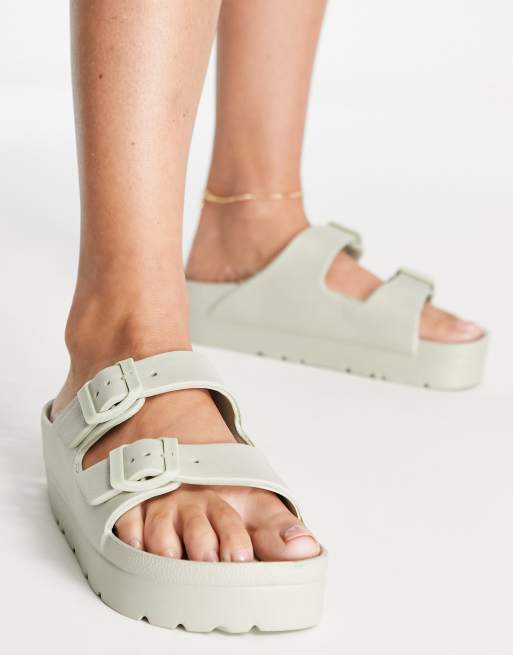 ASOS DESIGN - Fawn - Salviegrønne jelly-mules med flatform-sål, 3 af 4