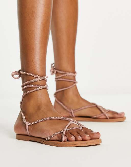 Asos embellished sale flat sandals