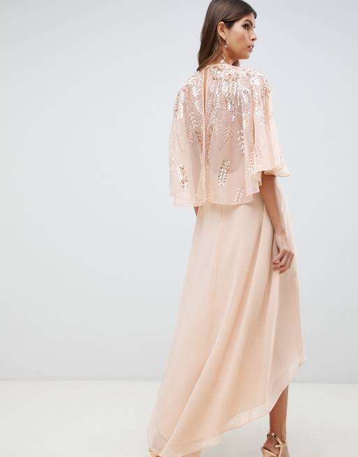 Asos embellished cape clearance dress