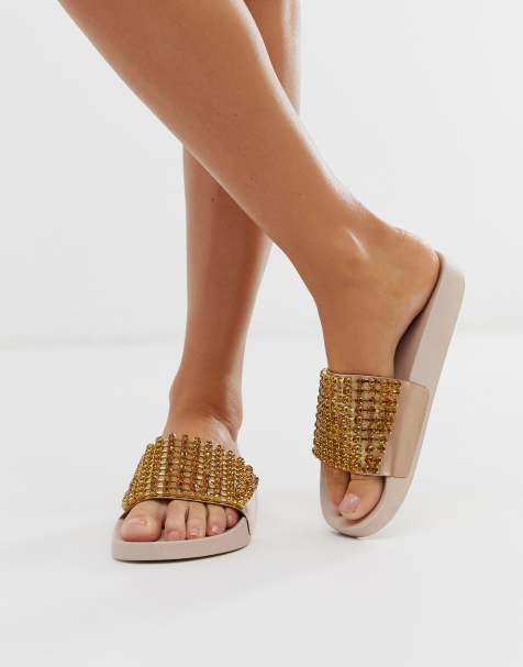 ASOS DESIGN - Featuring - Mules ornementées - Or rose