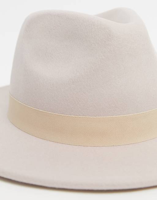 ASOS DESIGN - Fedora en feutre avec bande assortie - Fauve, 4 de 4