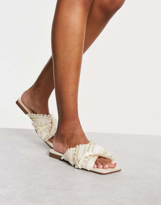 Beaded sales flat sandals