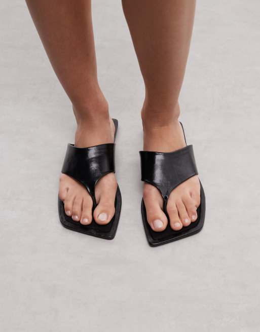 ASOS DESIGN - Feline - Sandales à bout carré - Noir, 3 de 4