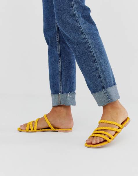 ASOS DESIGN – Felix – Flache Bastsandalen
