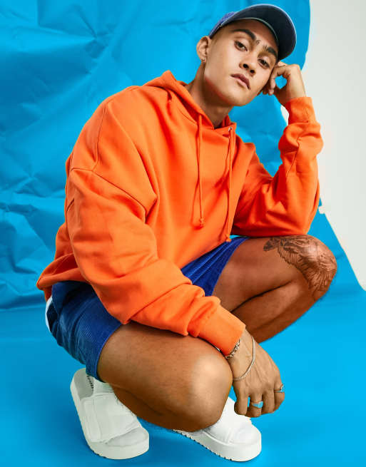 ASOS DESIGN - Felpa arancione super oversize con cappuccio
