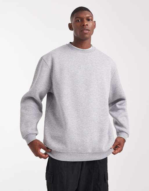 ASOS DESIGN - Felpa basic taglio lungo grigio mélange