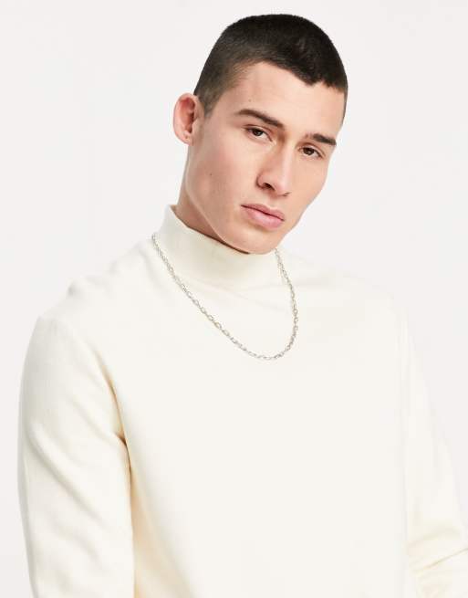 ASOS DESIGN - Felpa beige con collo alto