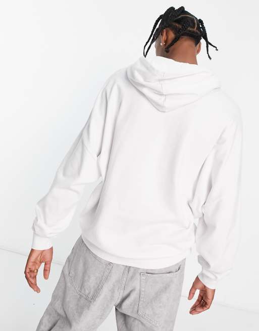 ASOS DESIGN Felpa bianca ultra oversize con cappuccio ASOS