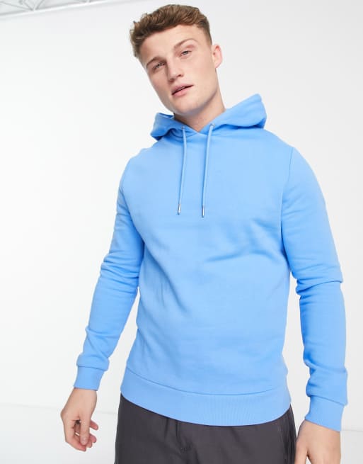 ASOS DESIGN - Felpa blu acceso con cappuccio