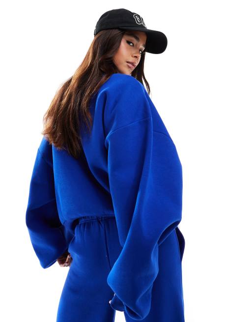 ASOS DESIGN Felpa blu con maniche a palloncino ASOS