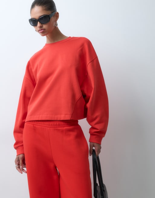ASOS DESIGN - Mix & Match - Completo in felpa rosso spazzolato sul retro, 2 di 6