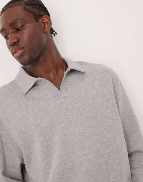 ASOS DESIGN - Felpa color grigio mélange con spalle scese - view 1