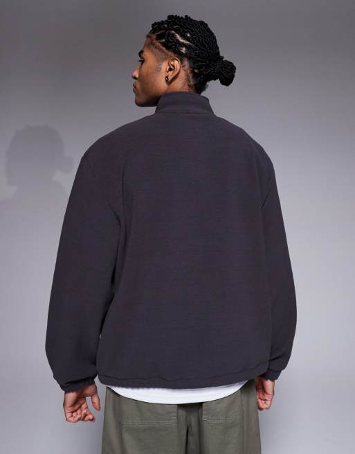 ASOS DESIGN - Felpa comoda in pile grigio antracite , 3 di 5