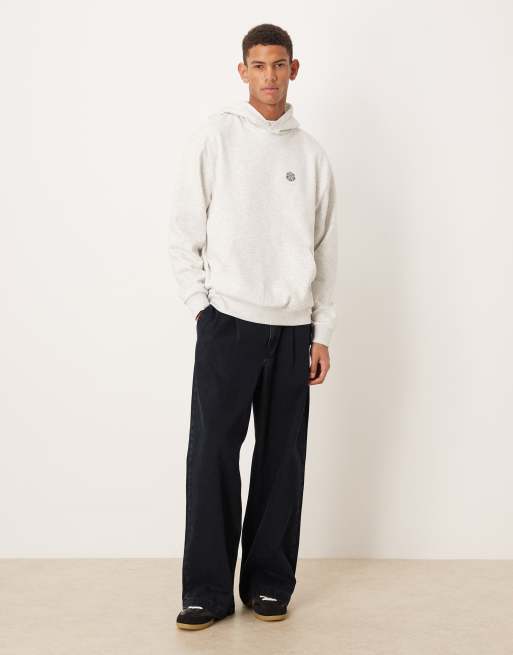 ASOS DESIGN - Felpa con cappuccio bianco mélange con scritta, 2 di 5