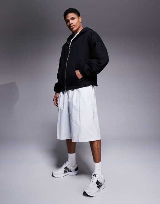 ASOS DESIGN - Felpa con cappuccio e zip premium super oversize pesante 400 gsm nera, 2 di 4