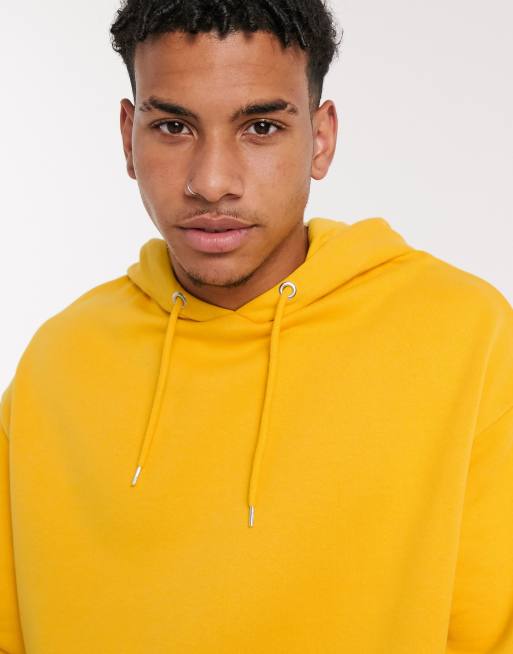 ASOS DESIGN Felpa con cappuccio lunga oversize color senape ASOS