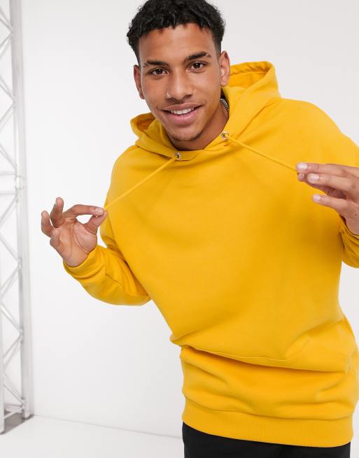 ASOS DESIGN Felpa con cappuccio lunga oversize color senape ASOS