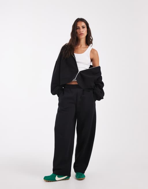ASOS DESIGN felpa con cappuccio nera con chiusura con zip, 4 di 4