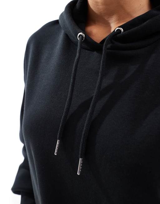 ASOS DESIGN - Felpa con cappuccio nera oversize, 3 di 4