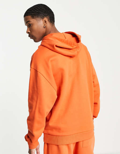 ASOS DESIGN - Felpa con cappuccio oversize arancione con scritta "Energy" stampata in coordinato, 3 di 4