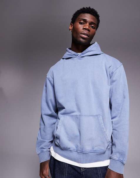 ASOS DESIGN - Felpa con cappuccio oversize blu slavato in coordinato - view 1
