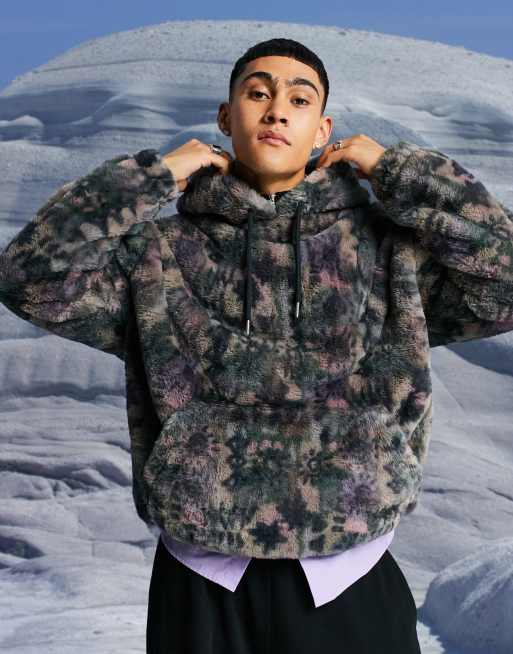 ASOS DESIGN - Felpa con cappuccio oversize con stampa geometrica