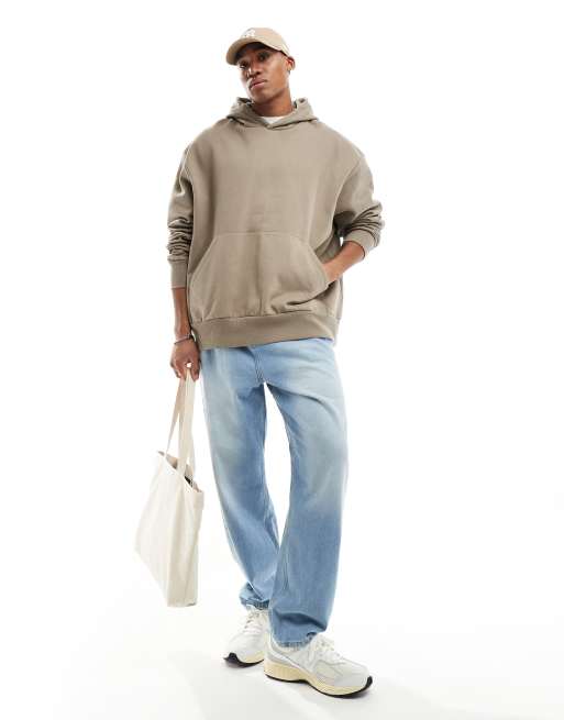 ASOS DESIGN - Felpa con cappuccio oversize pesante marrone