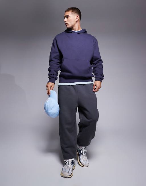 ASOS DESIGN - Felpa con cappuccio oversize premium pesante grigia 400 gsm, 4 di 4