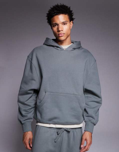 ASOS DESIGN - Felpa con cappuccio oversize premium pesante verde 400 gsm - view 1