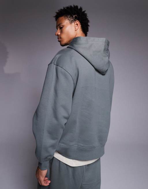 ASOS DESIGN - Felpa con cappuccio oversize premium pesante verde 400 gsm , 3 di 5