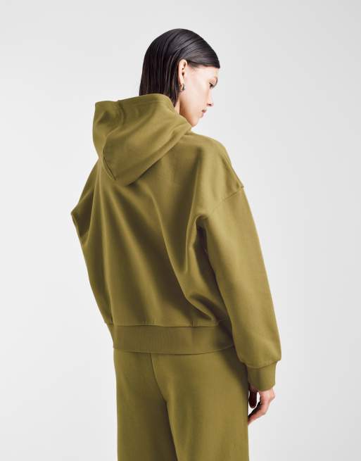 ASOS DESIGN - Felpa con cappuccio oversize verde con interno spazzolato, 4 di 4
