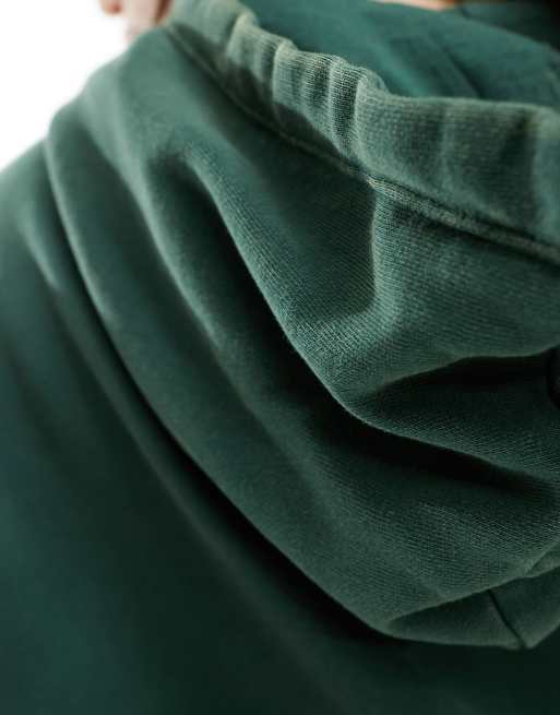ASOS DESIGN - Felpa con cappuccio oversize verde pino slavato in coordinato, 2 di 4