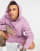 ASOS DESIGN - Felpa con cappuccio oversize viola con nervature in coordinato