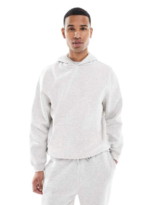 ASOS DESIGN - Felpa con cappuccio standard grigio chiaro in coordinato