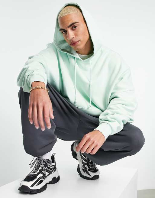 ASOS DESIGN - Felpa con cappuccio super oversize verde pastello