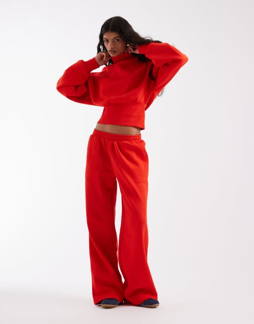 ASOS DESIGN - Mix & Match - Completo in felpa rosso spazzolato sul retro, 4 di 6