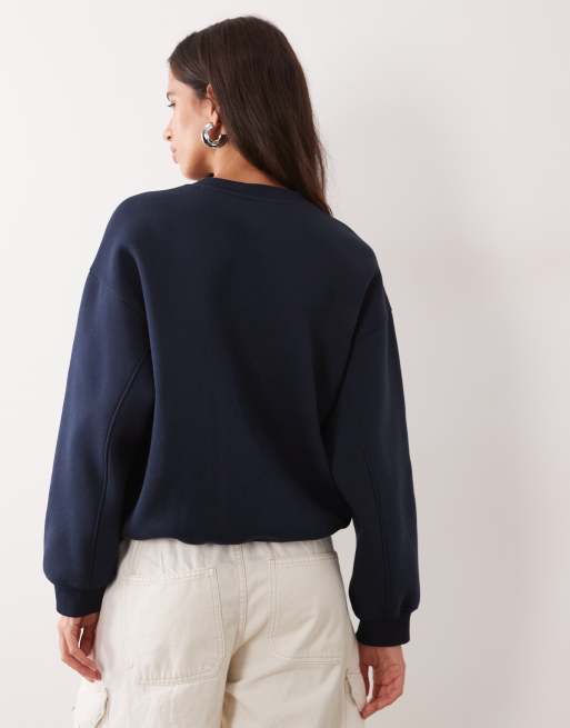 ASOS DESIGN felpa girocollo navy coordinata, 4 di 4